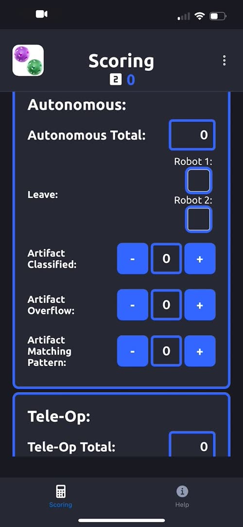 Scoring App Screenshot 1